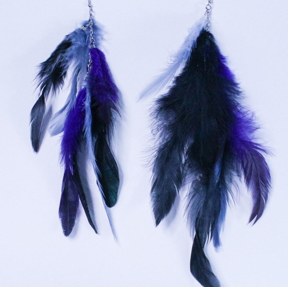 Long feather earrings